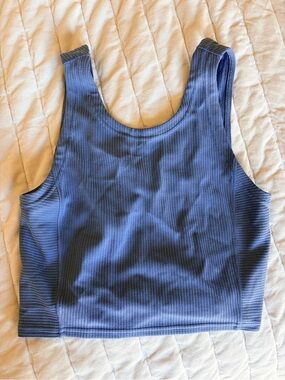 Lululemon Ribbed Crop Tank Top in Dusty Blue
